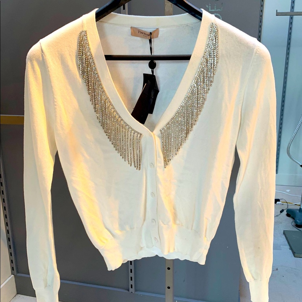 Cardigan with silver beads details